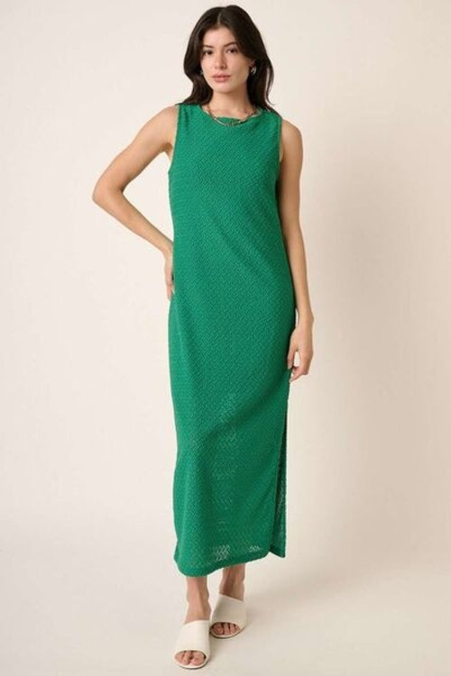 Mittoshop Side Slit Round Neck Sleeveless Dress