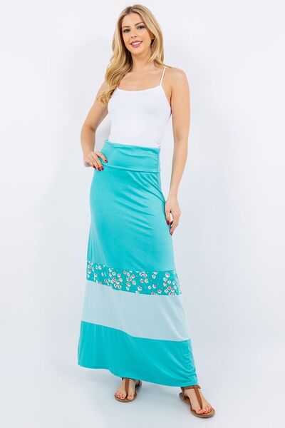 Celeste Full Size Color Block Tube Maxi Dress Plus Size